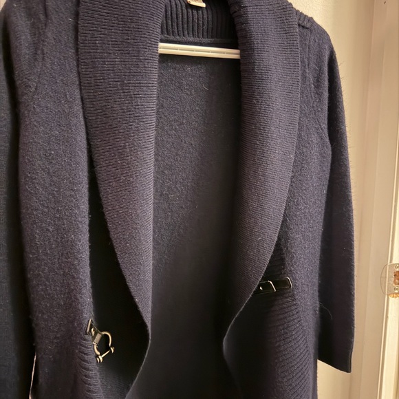 Ellen Tracy Black Belted Cardigan - Picture 6 of 7